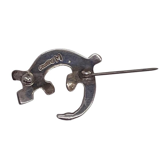 Sterling Silver Navajo Native American Signed Mosaic Inlay Lizard Brooch Pin VTG - Picture 5 of 9